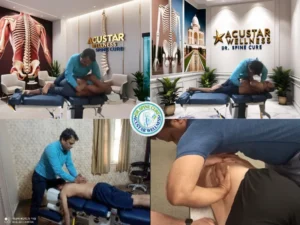 Dr. Rudresh performing a chiropractic adjustment for back pain relief in Bangalore
